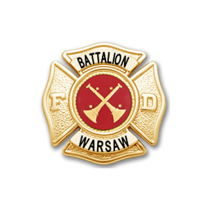 [WARSFD-F143-C175RE-GE] Warsaw-Wayne Fire Battalion Chief Hat Badge