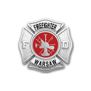 [WARSFD-F143-C193RE-RE] Warsaw-Wayne Firefighter Hat Badge