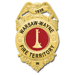 [WARSFD-S187-C181-SC-GE] Warsaw-Wayne Fire Lieutenant Shirt Badge