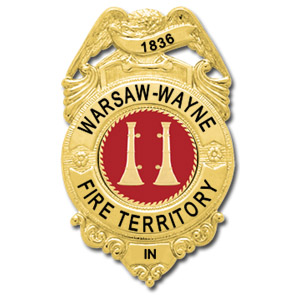 [WARSFD-S187-C183RE-SC-GE] Warsaw-Wayne Fire Captain Shirt Badge