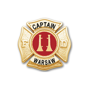 [WARSFD-F143-C183RE-GE] Warsaw-Wayne Fire Captain Hat Badge